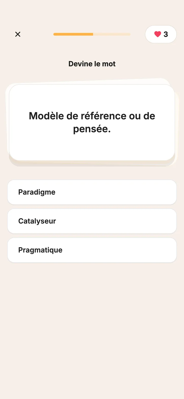 Entraînez-vous avec les mots du jour