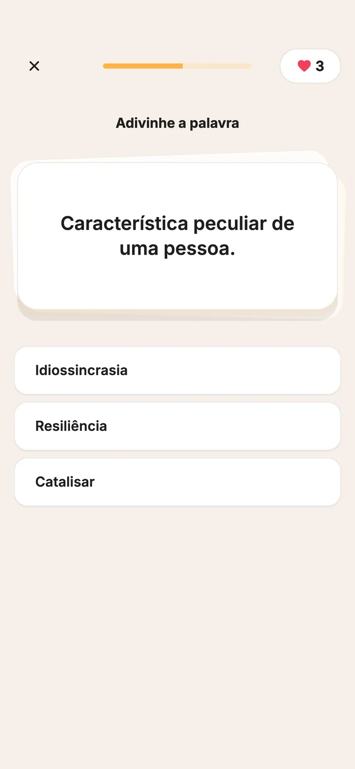 Pratique as palavras de hoje